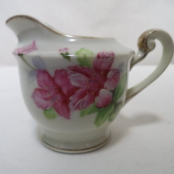 Vintage Occupied Japan porcelain creamer small pitcher Hand Painted Gold China
